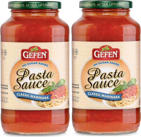 Gefen No Sugar Added Marinara Sauce, 24 oz (2 Pack) | NSA Pasta Sauce | Kosher