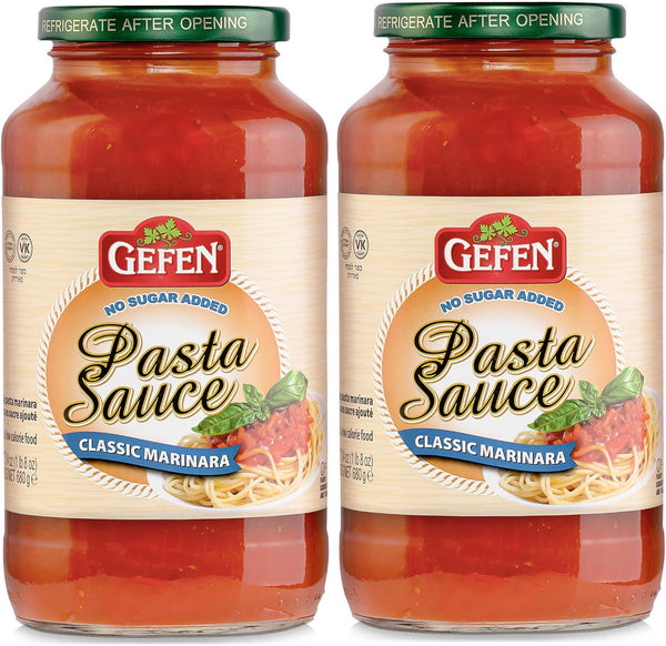 Gefen No Sugar Added Marinara Sauce, 24 oz (2 Pack) | NSA Pasta Sauce | Kosher