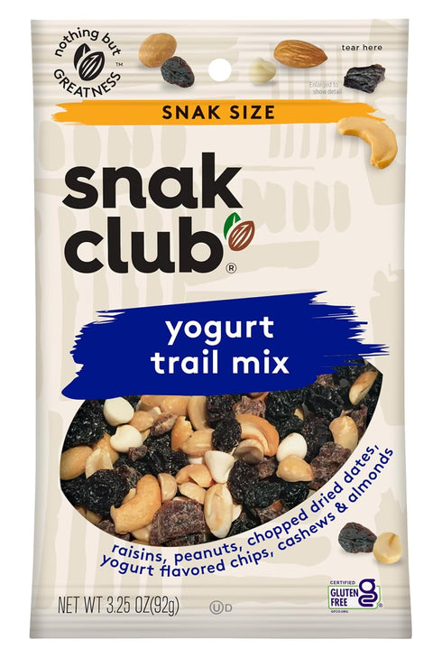 3.25-Ounces, 12-Pack Snak Club All Natural Yogurt Trail Mix, Non-GMO
