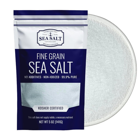 Fine Grain Sea Salt for Baking, Pure Non-Iodized Baja Table Salt Replacement,