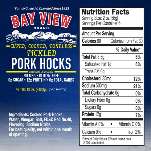 12 oz Bay View Brand Gourmet Pickled Pork Hocks