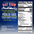 0g 6g (16oz, Bay View Pickled Eggs, No Artificial Ingredients, Gluten Free, Sugar, Protein, Fresh Grade A Eggs, Boiled