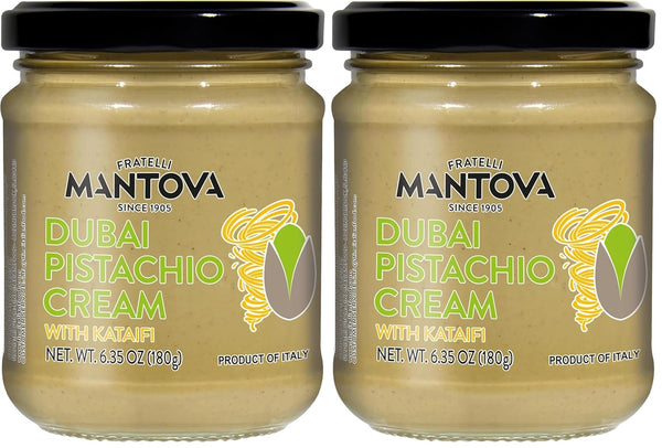 Mantova "Dubai" Pistachio Sweet Cream with Kataifi Gourmet Pistachio Dessert Spread &