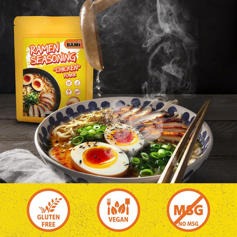 48 Packets Ramen Seasoning Powder (Chicken Flavor Serving) Gluten Free Ramen Low Sodium Instant Ramen Noodle Seasoning