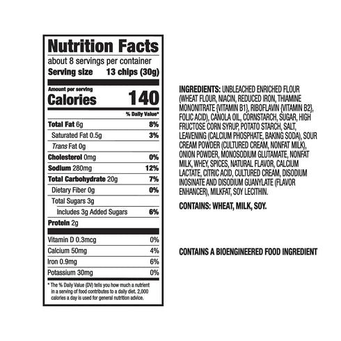 6 8.1 oz RITZ Toasted Chips Sour Cream and Onion Crackers, Party Snacks, Bulk Snacks, - Bags