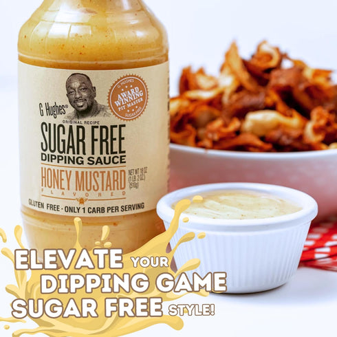 G Hughes Sugar Free Honey Mustard Dipping Sauce, 18 Oz (2-Pack) - Gluten Free, Keto Honey Mustard