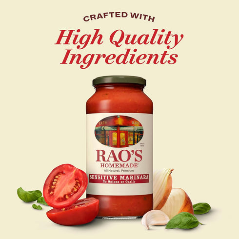 24 oz, (Pack 4) Rao's Homemade Tomato Sauce, Sensitive Formula, All Purpose, Keto Friendly Pasta Sauce, Premium Quality
