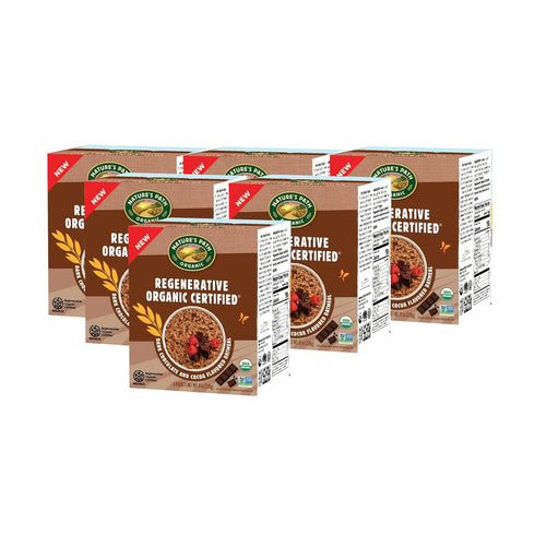 8 oz (Pack 6), Nature's Path Organic Regenerative Organic Certified Dark Chocolate & Cocoa Instant Oatmeal, of Non-GMO