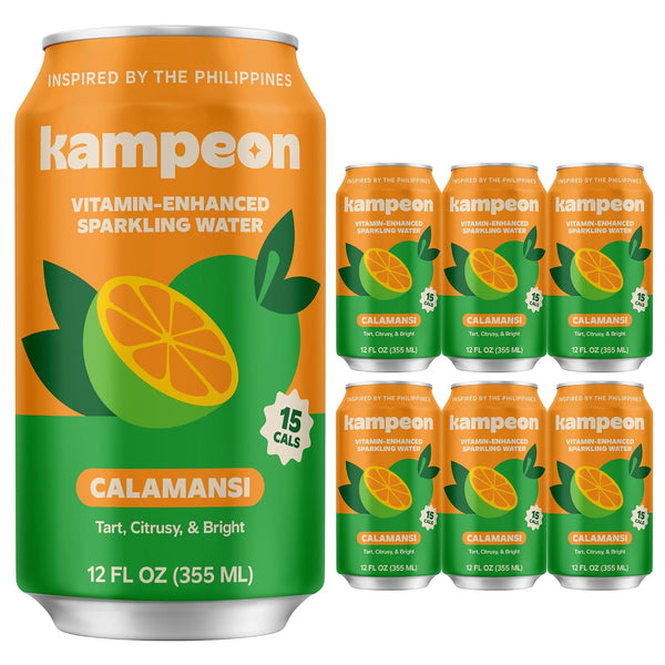 Kampeon Calamansi Filipino inspire sparkling water - 12oz Cans (6-Pack) - Filipino