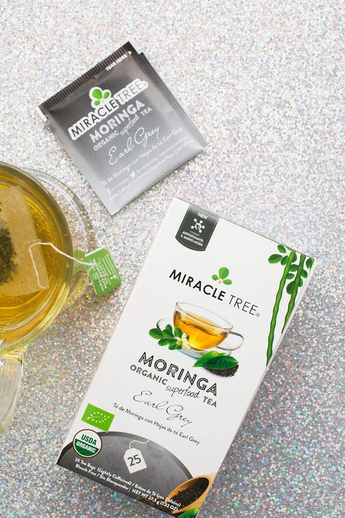 Miracle Tree Organic Moringa Superfood Tea - 25 Individually Sealed Bags, Earl Grey