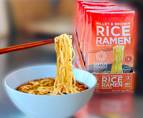 Brown-2.8 oz (Pack 4) Lotus Foods Organic Ramen Miso Soup Mix-Millet