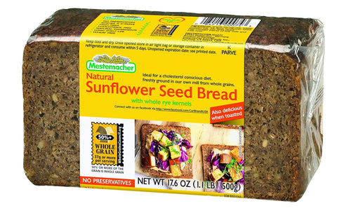 pack 3) Mestemacher Whole Grain Bread (Fitness, Whole Rye, Sunflower Seed, variety