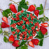 2 lbs Pack Strawberry Filled Hard Candy Bon Bons Bulk - Individually Wrapped Christmas Fruit-Filled Candy, Classic