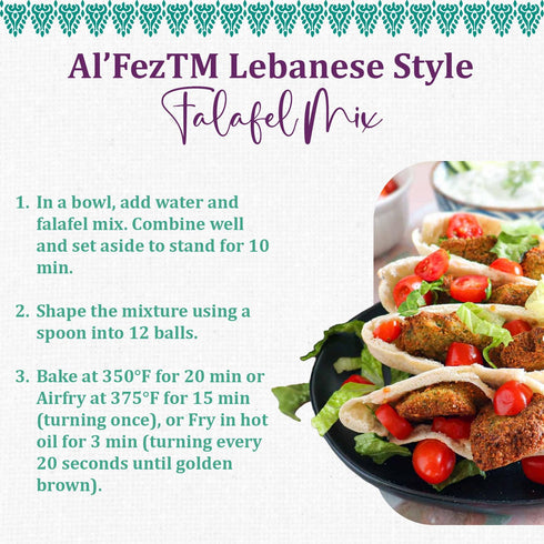 5.3oz (Pack 6) AlFez Lebanese Style Falafel Mix - of - Chickpea Flour & Spice Blend for Crispy Falafels - Vegan, Quick