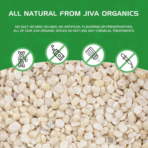 2 Packaging! Jiva USDA Organics Urad Dal (Split Matpe Beans) Pound - NEW
