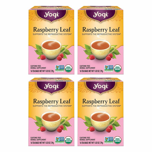 Yogi Tea Raspberry Leaf Tea - 16 Bags per Pack (4 Packs)