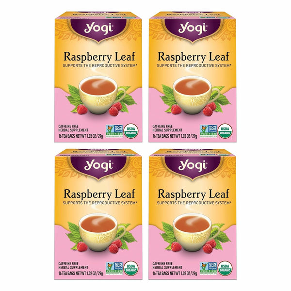 Yogi Tea Raspberry Leaf Tea - 16 Bags per Pack (4 Packs)