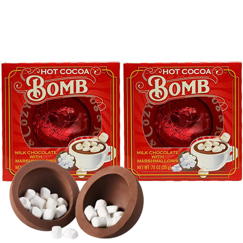 Needzo Milk Chocolate Hot Cocoa Melting Ball with Marshmallows Inside, Individually Wrapped