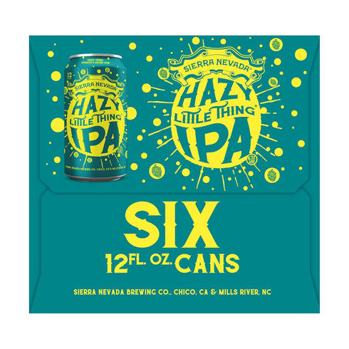 SIERRA NEVADA 6 12 oz 6.7% Hazy Little Thing Unfiltered, pk, cans, ABV