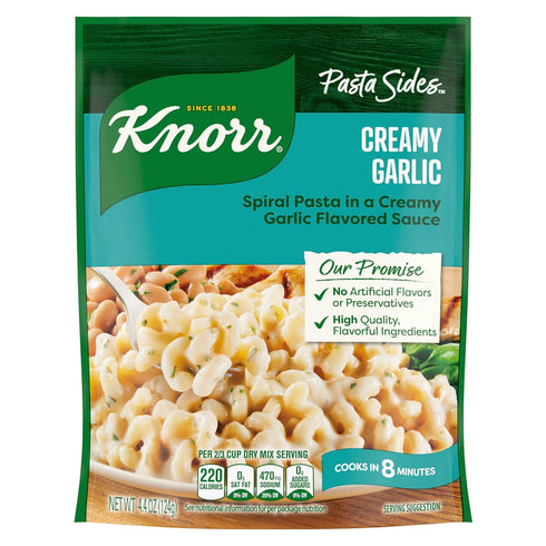 Knorr Pasta Sides Creamy Garlic, 4.4 oz, No Artificial Flavors
