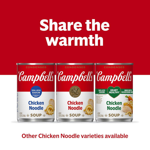 25% 10.75 oz (24 Pack) Campbells Condensed Less Sodium Chicken Noodle Soup, Can