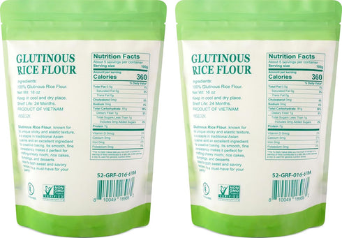 52USA 32 1 (Pack 2), Glutinous Rice Flour Ounce (Basic), Pound of Rice Flour for Baking or Cooking, Product