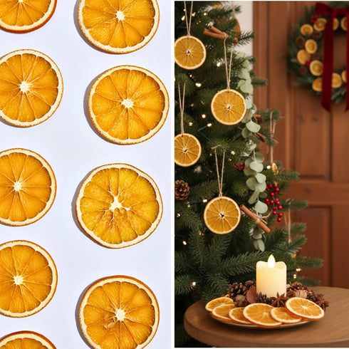 5.29oz 6g 7cm 26 Dried Orange Slices for Cocktails Dehydrated Orange Slices, Large Center-Cut Dried Citrus Slice