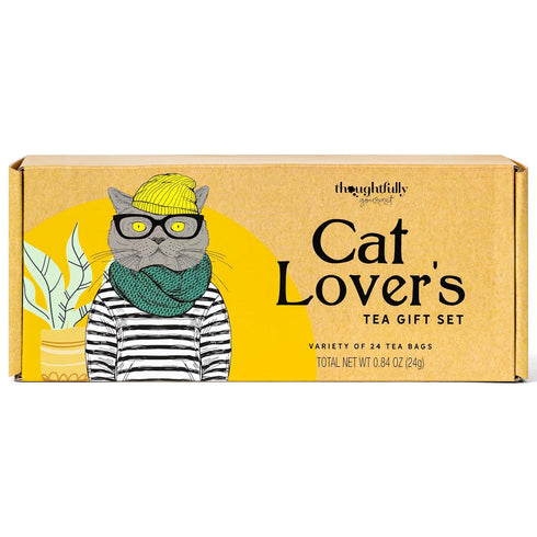Set: 24 6 Set 24 Thoughtfully Gourmet Cat Lover's Tea Gift Includes Teas in Flavors with Stylish Cat Art and Fun Quotes
