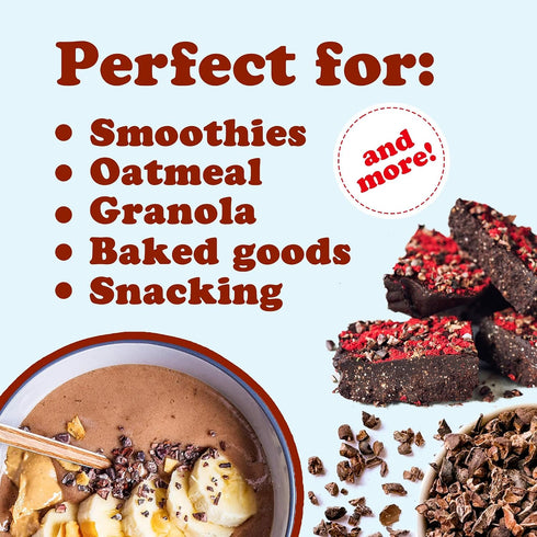 4 Food to Live Organic Sweet Cacao Nibs, Ounces Non-GMO, Lightly Sweetened with Coconut Sugar, Raw, Non-Irradiated