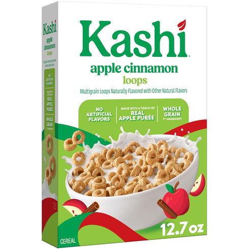 Kashi Breakfast Cereal, Whole Grain, Fiber Cereal, Apple Cinnamon Loops, 12.7oz Box