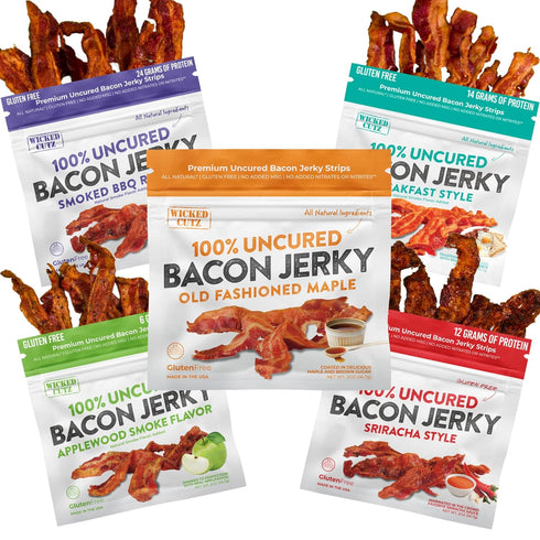 Bacon Jerky Variety Pack | 5 Flavors & Up to 24g Protein