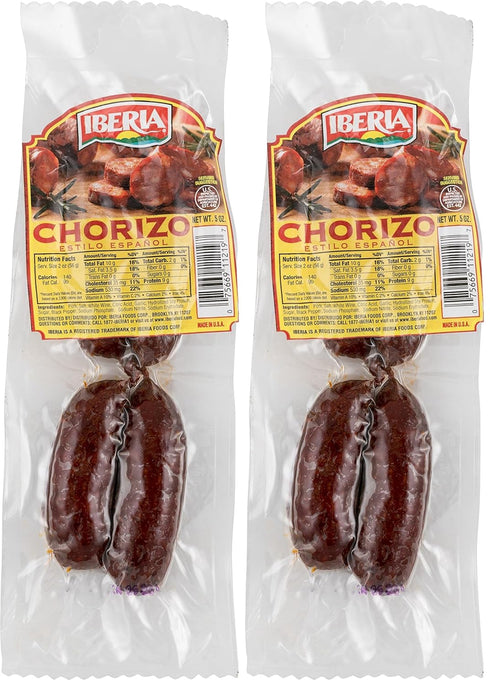 Iberia Chorizo Spanish Style Sausage, 5 Ounce (Pack of 2)