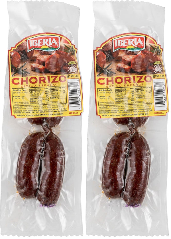 Iberia Chorizo Spanish Style Sausage, 5 Ounce (Pack of 2)