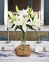 5 count KaBloom Flowers - Pure Love Bouquet of Fresh White Lilies with Vase, - Gift for Birthday, Sympathy