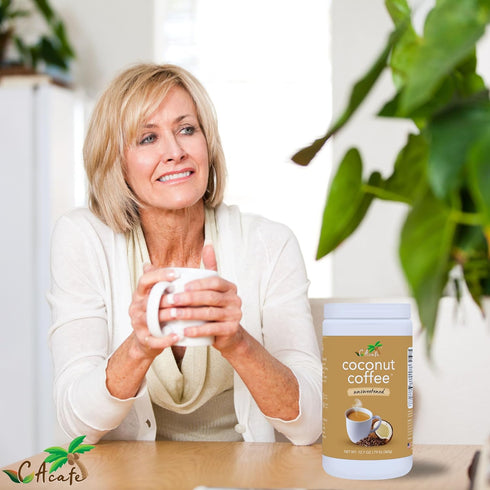 Packed 2-Pack CAcafe Coconut Coffee Unsweetened, Coconut Infused Colombian Coffee, No Added Sugar, Creamy Drink Mix