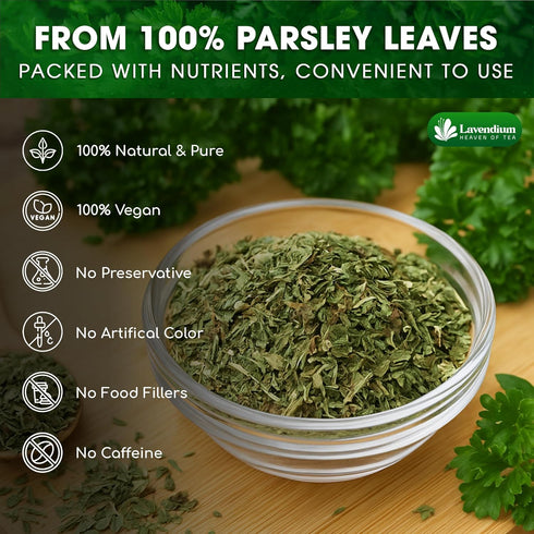 4 oz 100% Lavendium, Premium Dried Parsley Leaves Pure, Non-GMO, Gluten-Free, Vegan Aromatic Culinary Herb for Cooking