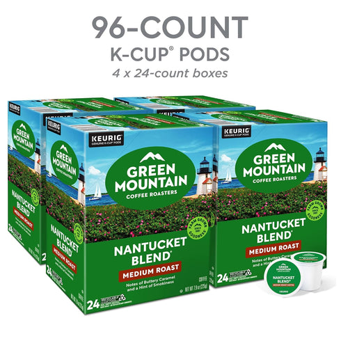 96 Count Green Mountain Coffee Roasters Nantucket Blend Keurig Single-Serve K-Cup Pods, Medium Roast Coffee