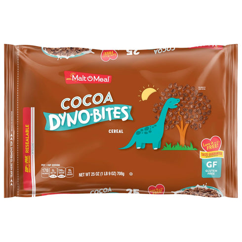 Malt-O-Meal Cocoa Dyno Bites Gluten Free Breakfast Cereal, Crispy Rice Puffs for