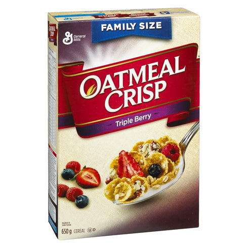 Oatmeal Crisp General Mills Family Size Triple Berry Cereal, 650g/22.9oz, (Imported from Canada)