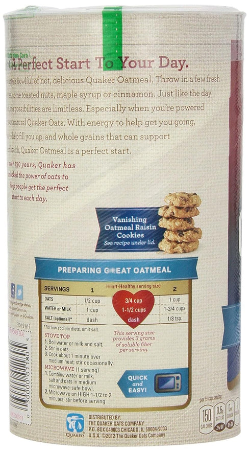 18-Ounce Packages (Pack 6) Quaker Oats Quick Oatmeal