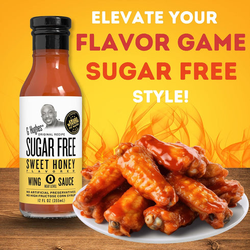 G Hughes Sugar Free, Sweet Honey Wing Sauce - Hot Honey BBQ Sauces, Honey Garlic Sauce, Sugar Free Barbecue Sauce, Gluten Free Barbecue Sauces, Keto Hot Honey Sauce, BBQ Honey - 12 Oz (3-Pack)