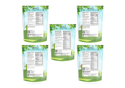 Pack Food to Live - Organic Baking Ingredients in a Gift Box A Variety of Organic Coconut Flour, Chia Flour, Coconut
