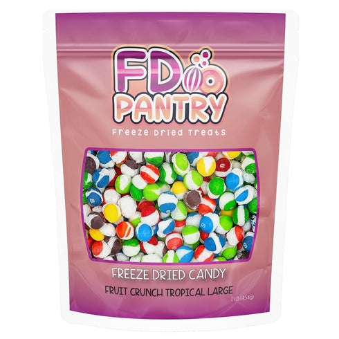 Fruit Crunch Tropical Freeze-Dried Candy, 16 oz, Tropical Fruit Flavors, Large Pouch,