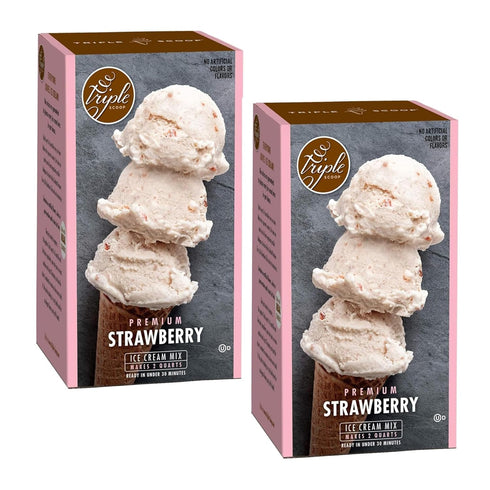 Triple Scoop - Premium Strawberry (2) Ice Cream Mix For Ice Cream