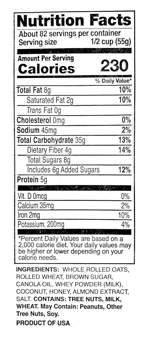 Chef's Quality 10 lbs Crunchy Granola Bag