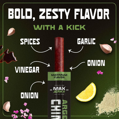 10 MaxJerky Argentina Chimichurri Beef Sticks Herb-Seasoned Gourmet Jerky Snack High Protein, Low Calorie, Gluten Free