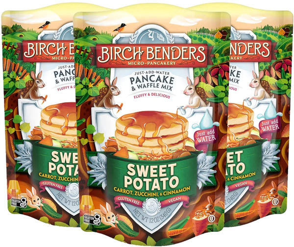 Birch Benders Sweet Potato Just-Add-Water Pancake & Waffle Mix, 12 Ounce (Pack