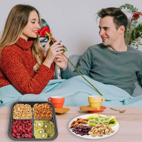 KWOLYKIM Fruit Basket with Mixed Nuts and Dried Fruit - Gourmet Food Gift Box for Men & Women - Assorted Almonds