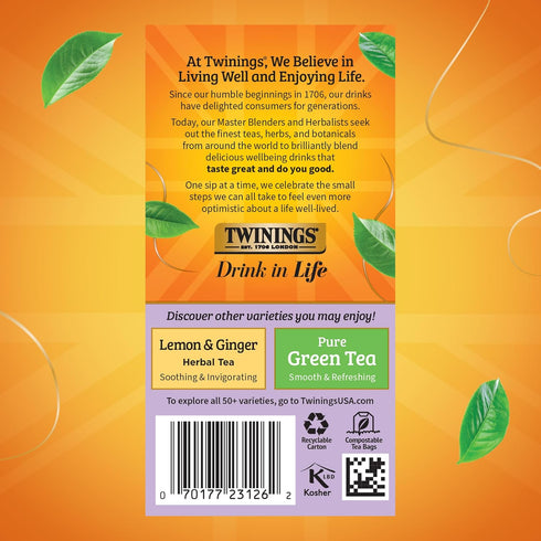 20 Count (Pack 6), 120 Twinings Wild Berries Herbal Tea Individually Wrapped Bags, of Full-Flavoured, Naturally
