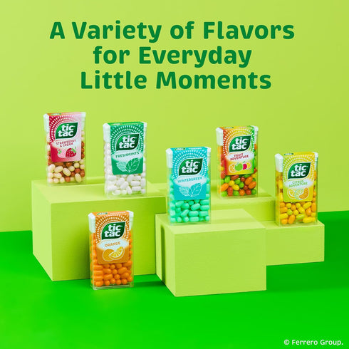 100 12 Pack, 1.7 oz Tic Tac Wintergreen, On-the-Go Breath Mints, Pocket-Sized Mints, pieces, Bulk Each